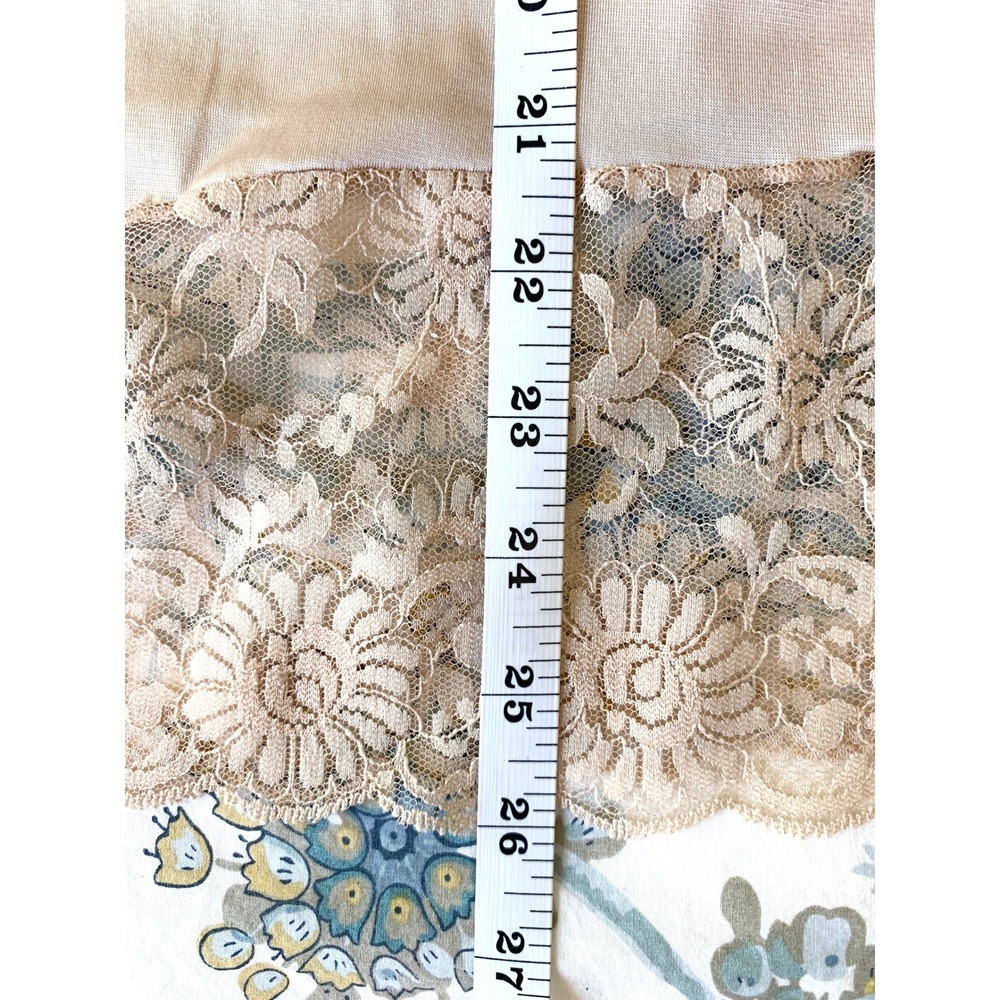 Vassarette Satinessence Half Slip Nude Vintage Lingerie Lace Side Pleat Size M - Picture 12 of 13